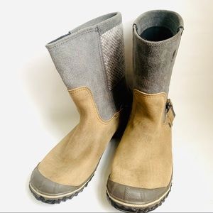 Sorel Slimboot Pull On Gray Suede Size 9 EUC